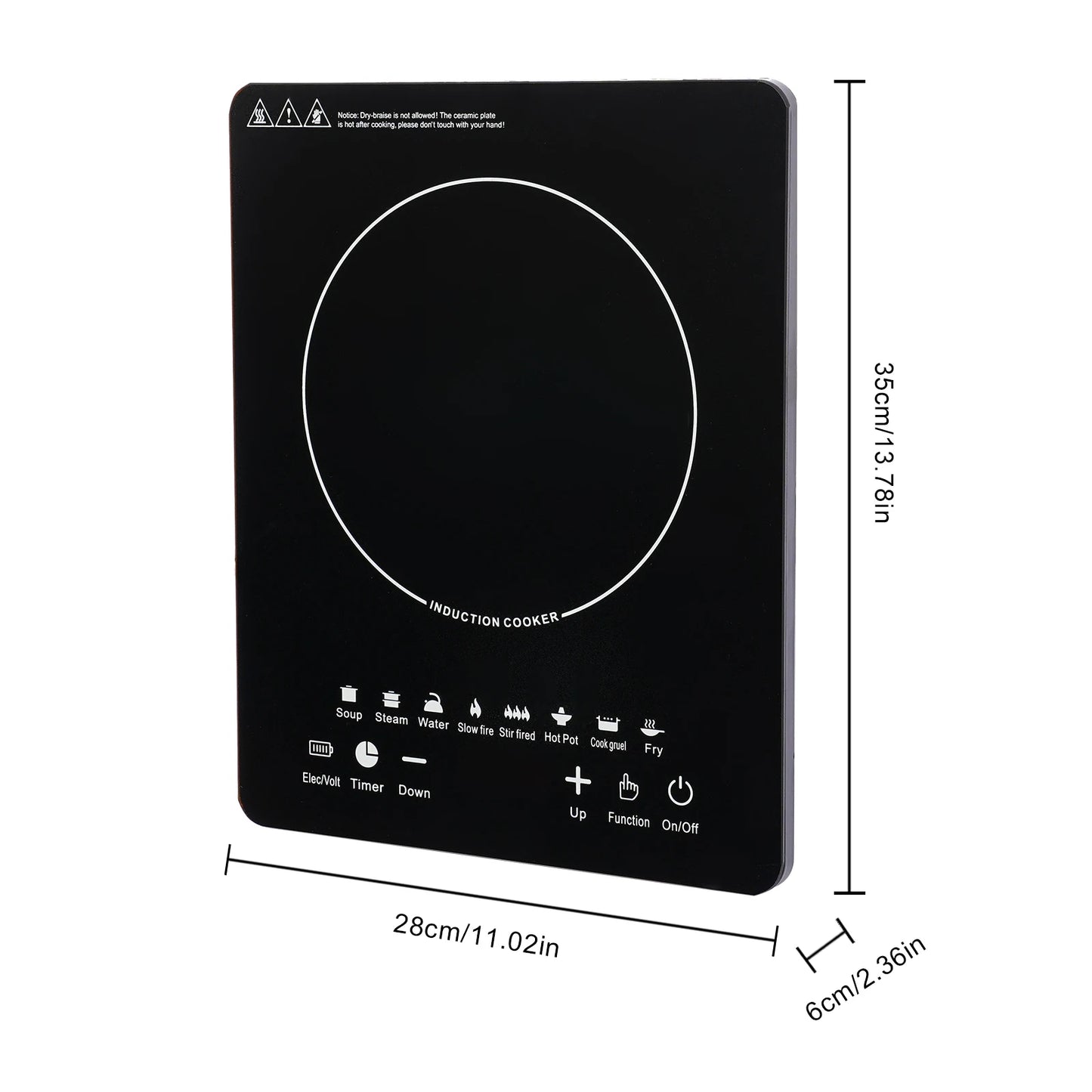 750W Electric Induction Cooker Glass