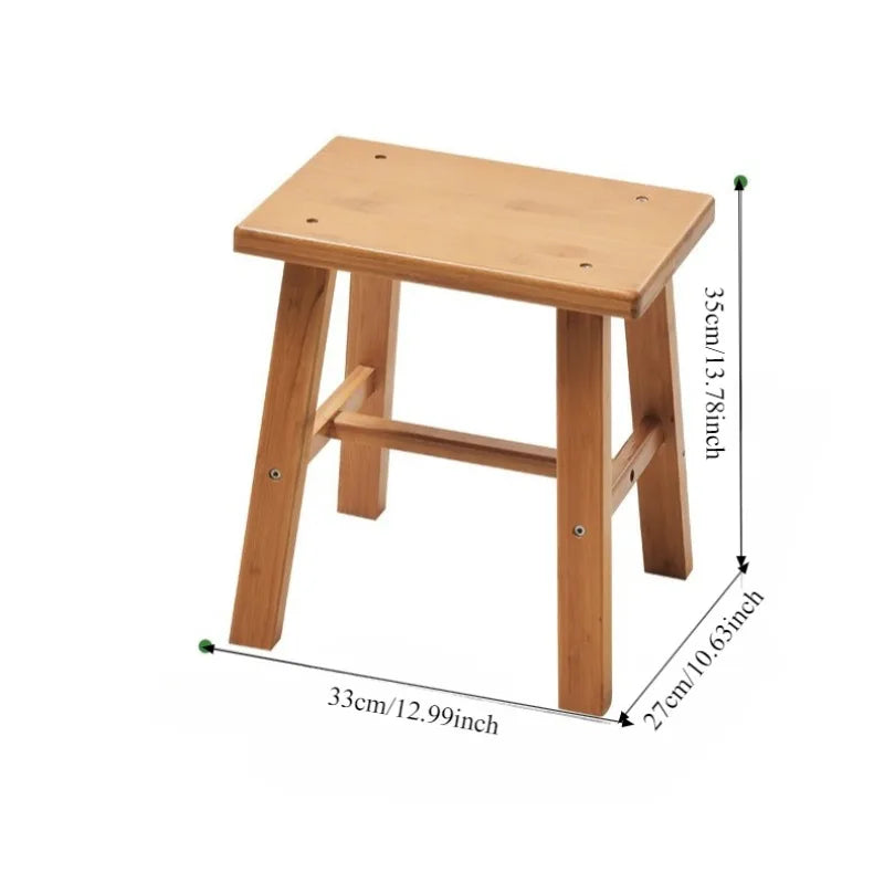 Thickened Nanzhu Mazar Stool Wooden Bench