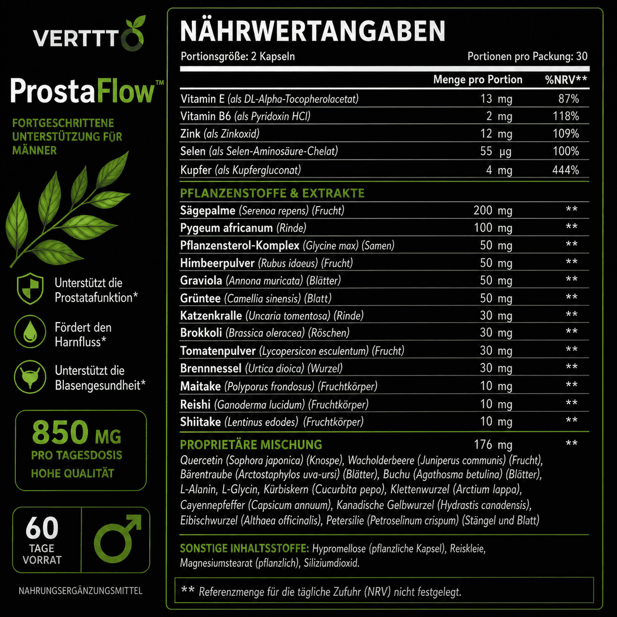 Vertto ProstaFlow™ – Prostata-Komplex für Männer