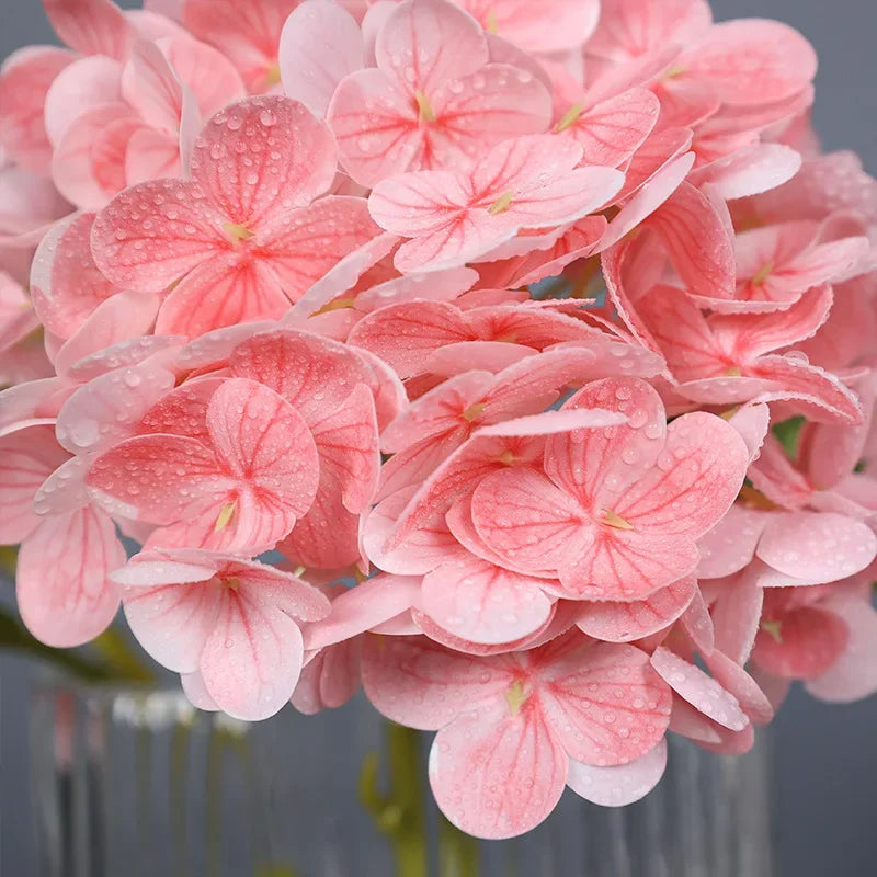 10Pcs 3D Feel Latex Film Hydrangea Real Touch Artificial Flowers