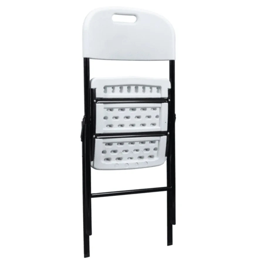 4 Pack Plastic Folding Chairs White and Black