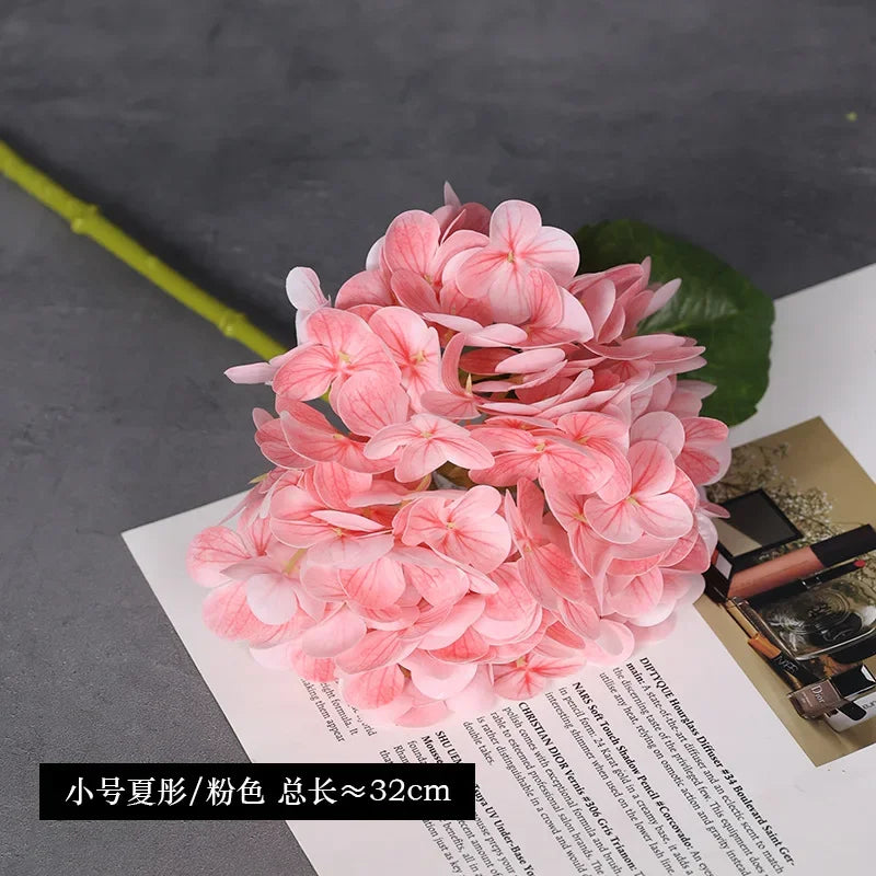 10Pcs 3D Feel Latex Film Hydrangea Real Touch Artificial Flowers