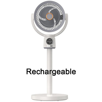 USB Rechargeable Floor Fan Silent Turbine Air Circulation