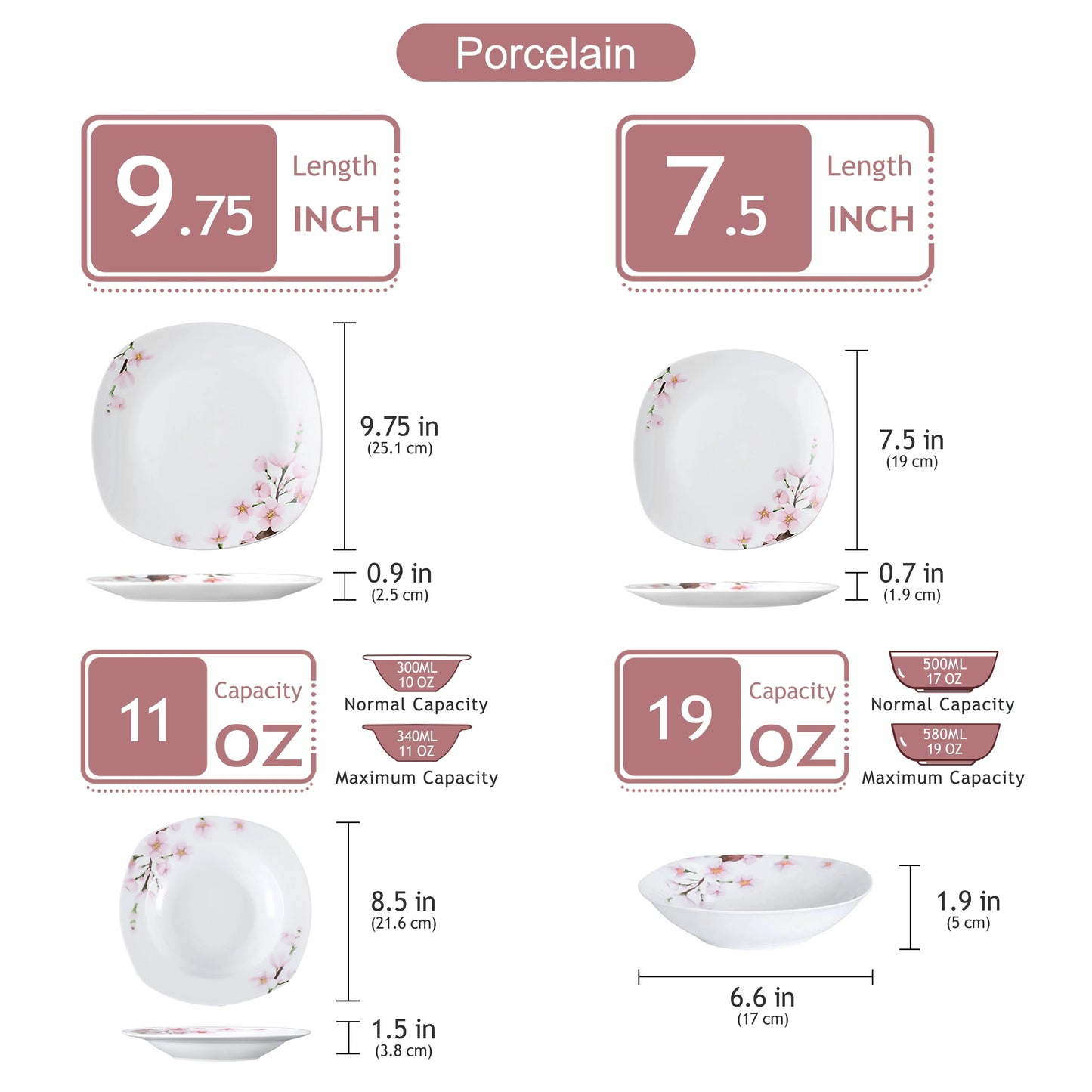 30/24/20 Pcs Porcelain Dinnerware Set