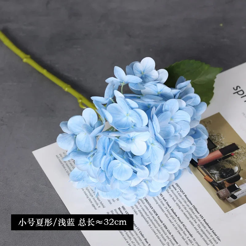 10Pcs 3D Feel Latex Film Hydrangea Real Touch Artificial Flowers