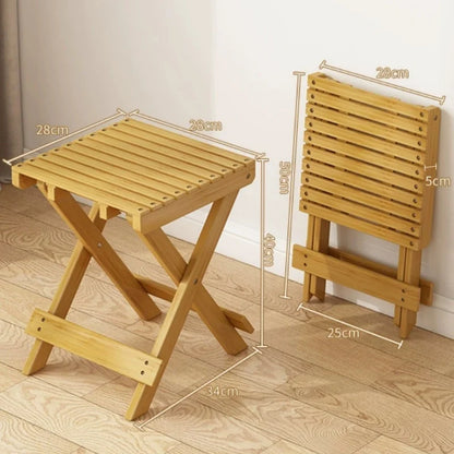 Folding Portable Bamboo Stool