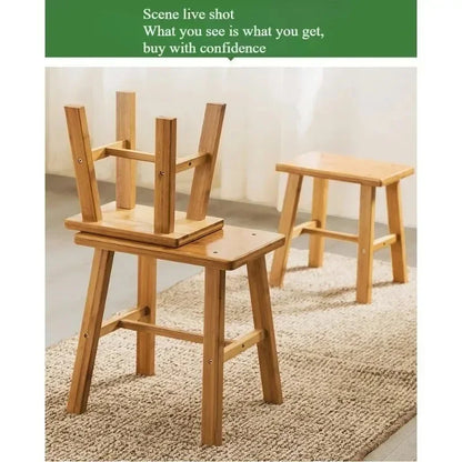 Thickened Nanzhu Mazar Stool Wooden Bench
