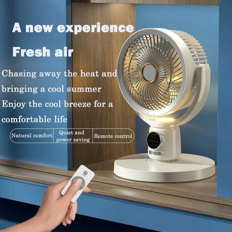 USB Rechargeable Floor Fan Silent Turbine Air Circulation