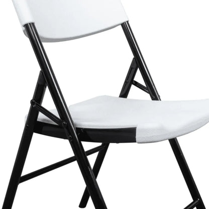 4 Pack Plastic Folding Chairs White and Black