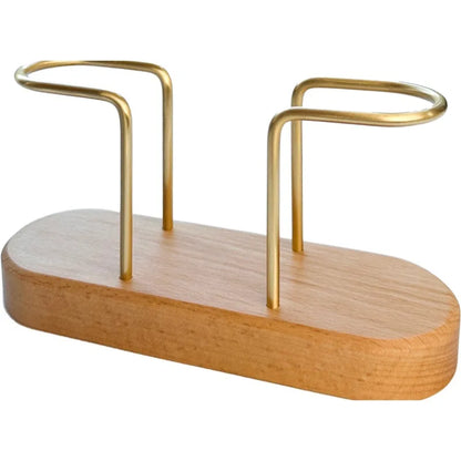 Walnut Wood & Brass 2-in-1 Napkin Holder with Toothpick Dispenser