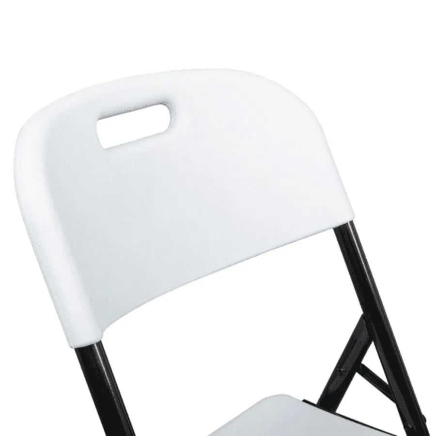 4 Pack Plastic Folding Chairs White and Black
