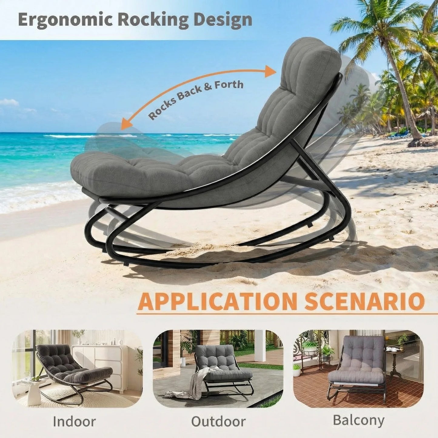 Oversized Outdoor Patio Rocking Chair