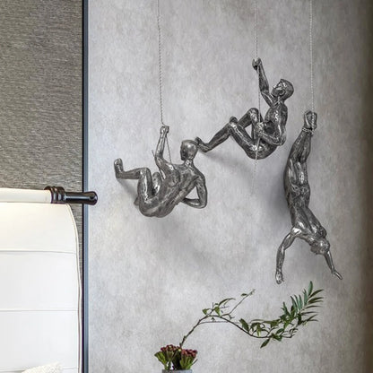 Creative Rock Climbing Man Figures 3D