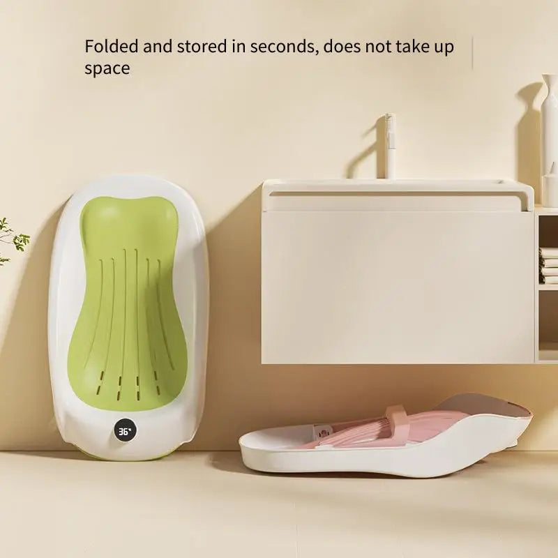 Digital Temperature Sensitive Baby Bath Rack Folding