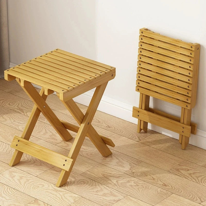 Folding Portable Bamboo Stool