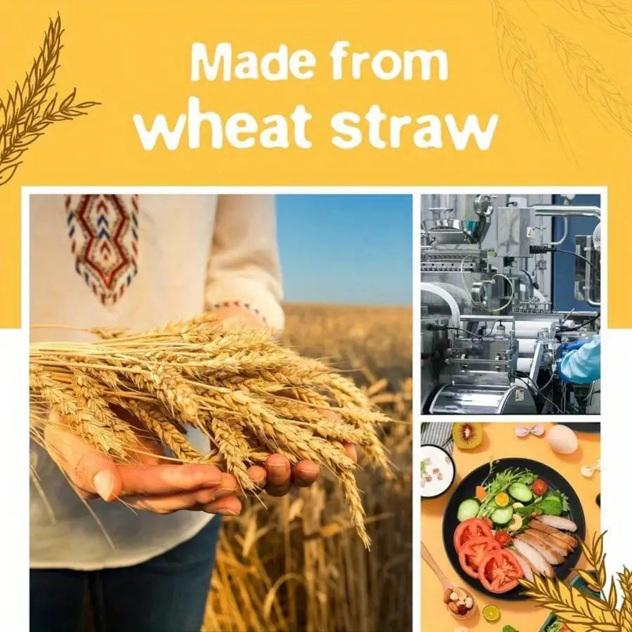 32/16Pcs AYD Wheat Straw Dinnerware Set For 8 People Black Plates Bowls Microwave Dishwasher Safe Durable Reusable Tableware Kit Valentine's Day Gift Household Kitchen Party Dishes Set