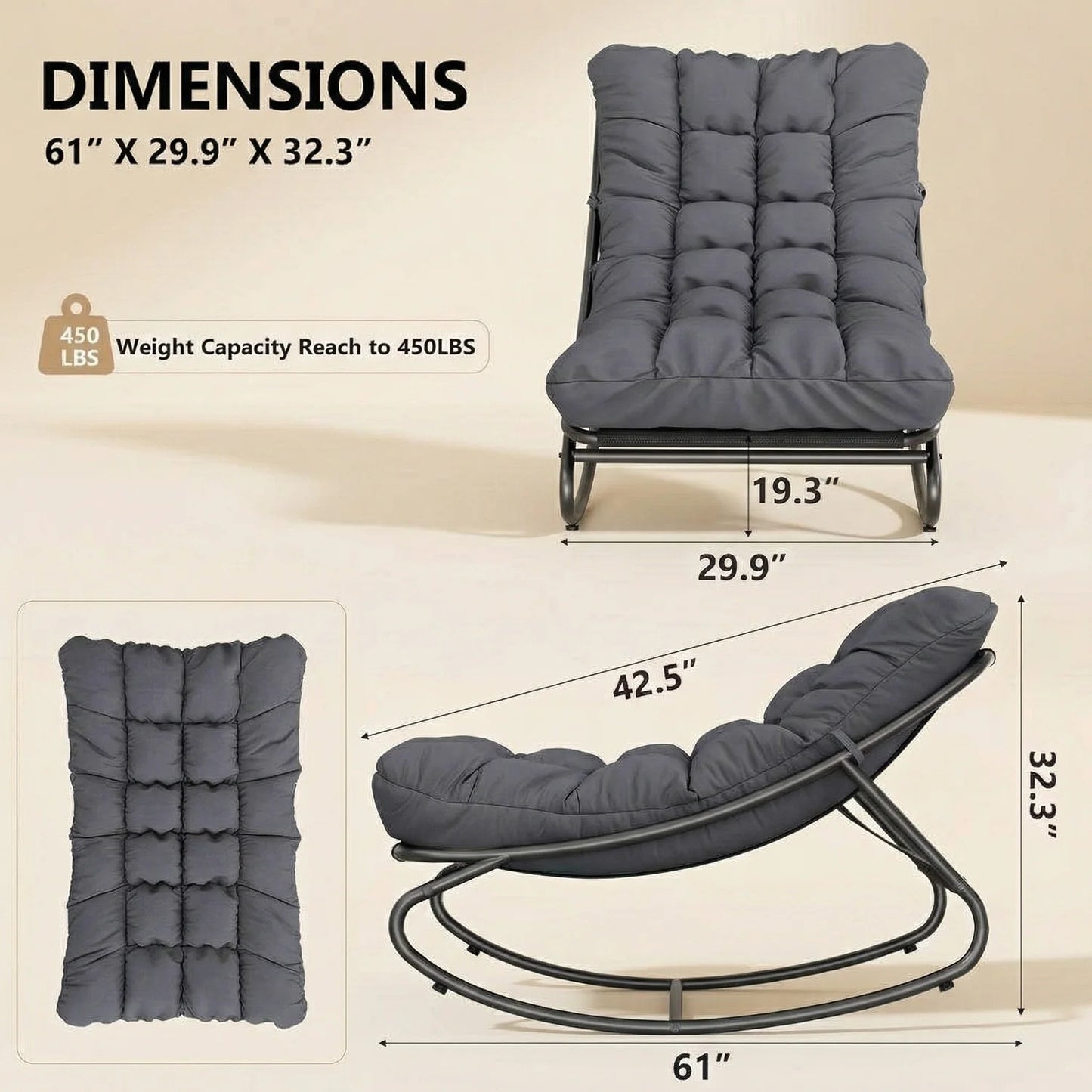 Oversized Outdoor Patio Rocking Chair