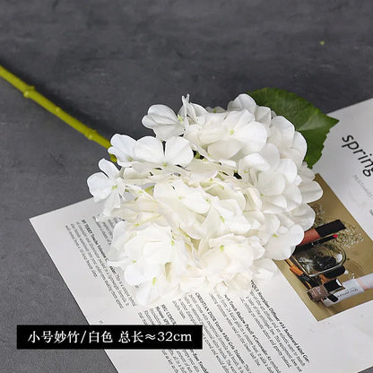 10Pcs 3D Feel Latex Film Hydrangea Real Touch Artificial Flowers