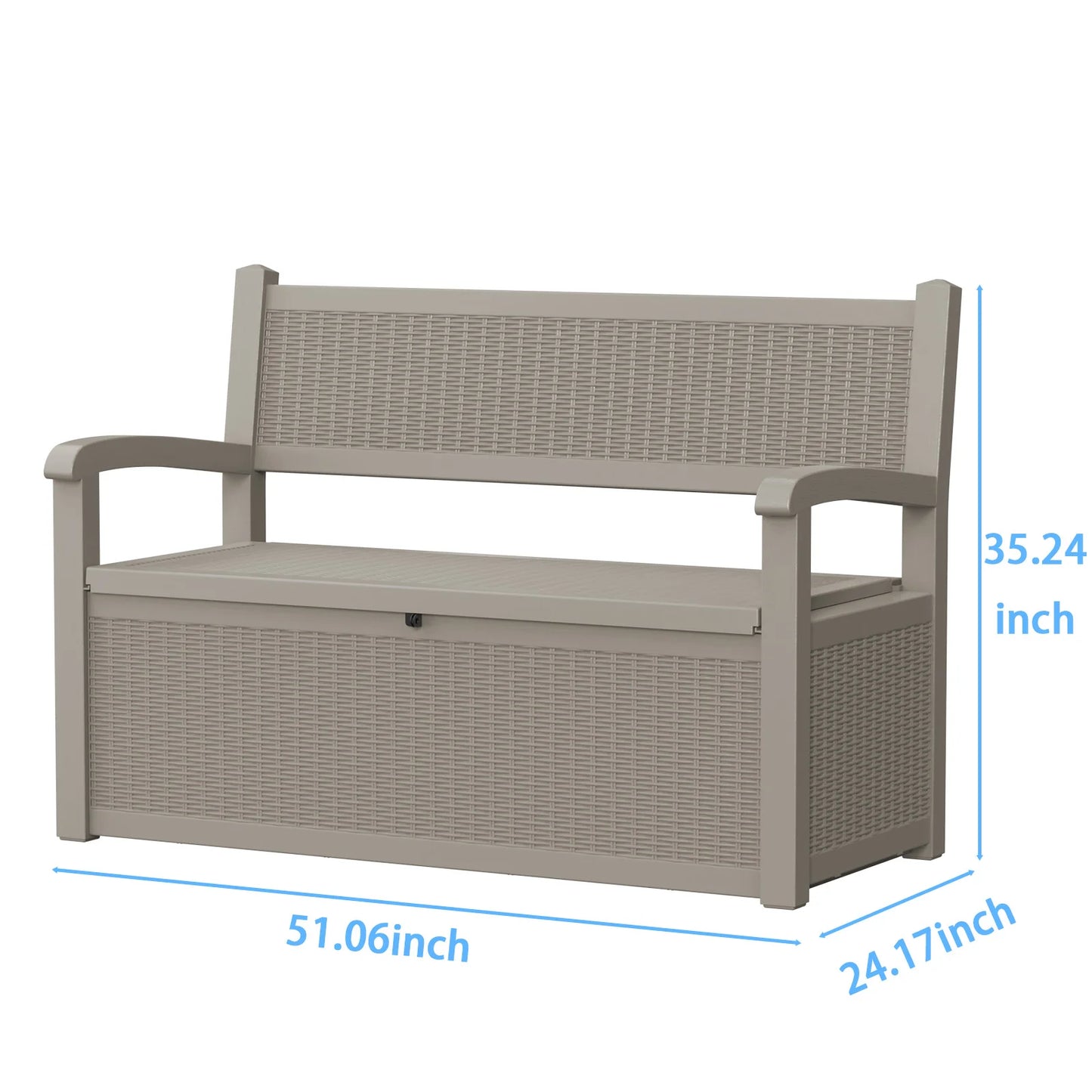 Outdoor Storage Bench with Rattan Look