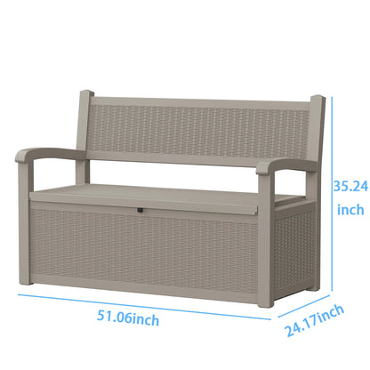 Outdoor Storage Bench with Rattan Look