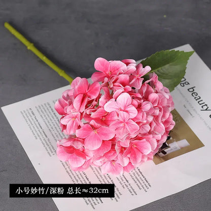 10Pcs 3D Feel Latex Film Hydrangea Real Touch Artificial Flowers