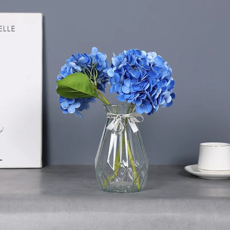 10Pcs 3D Feel Latex Film Hydrangea Real Touch Artificial Flowers