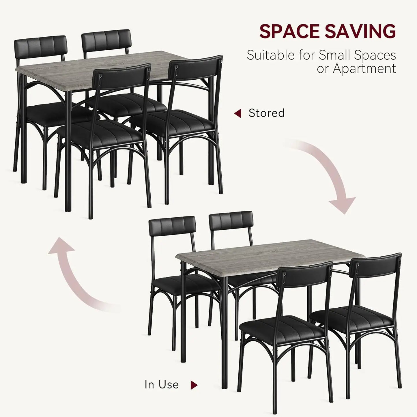 5 Piece Dining Table Set for 4