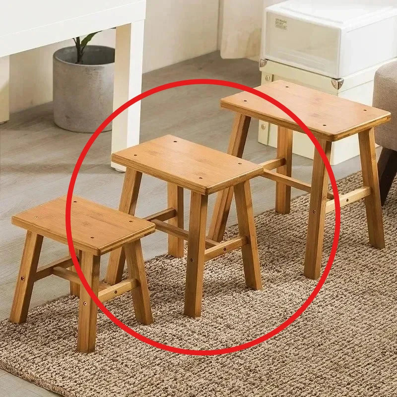 Thickened Nanzhu Mazar Stool Wooden Bench