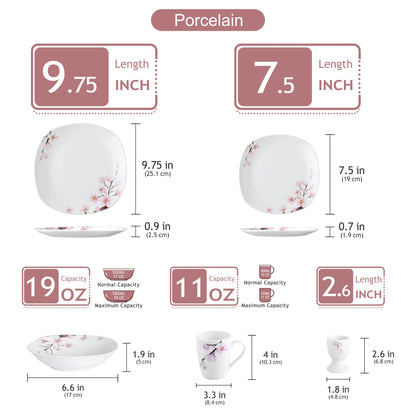 30/24/20 Pcs Porcelain Dinnerware Set