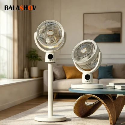 USB Rechargeable Floor Fan Silent Turbine Air Circulation