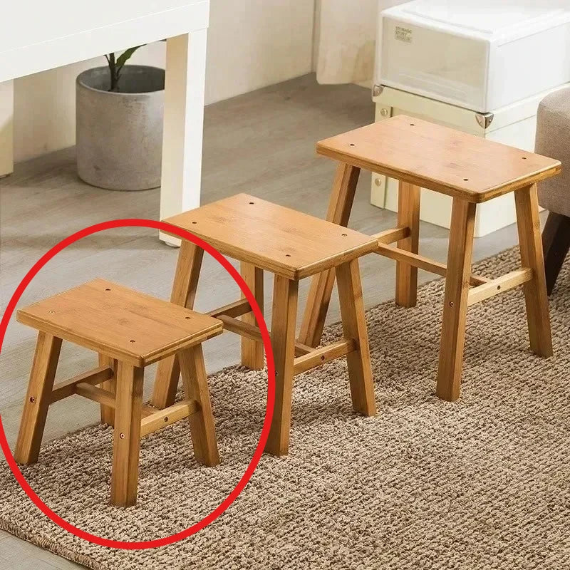 Thickened Nanzhu Mazar Stool Wooden Bench