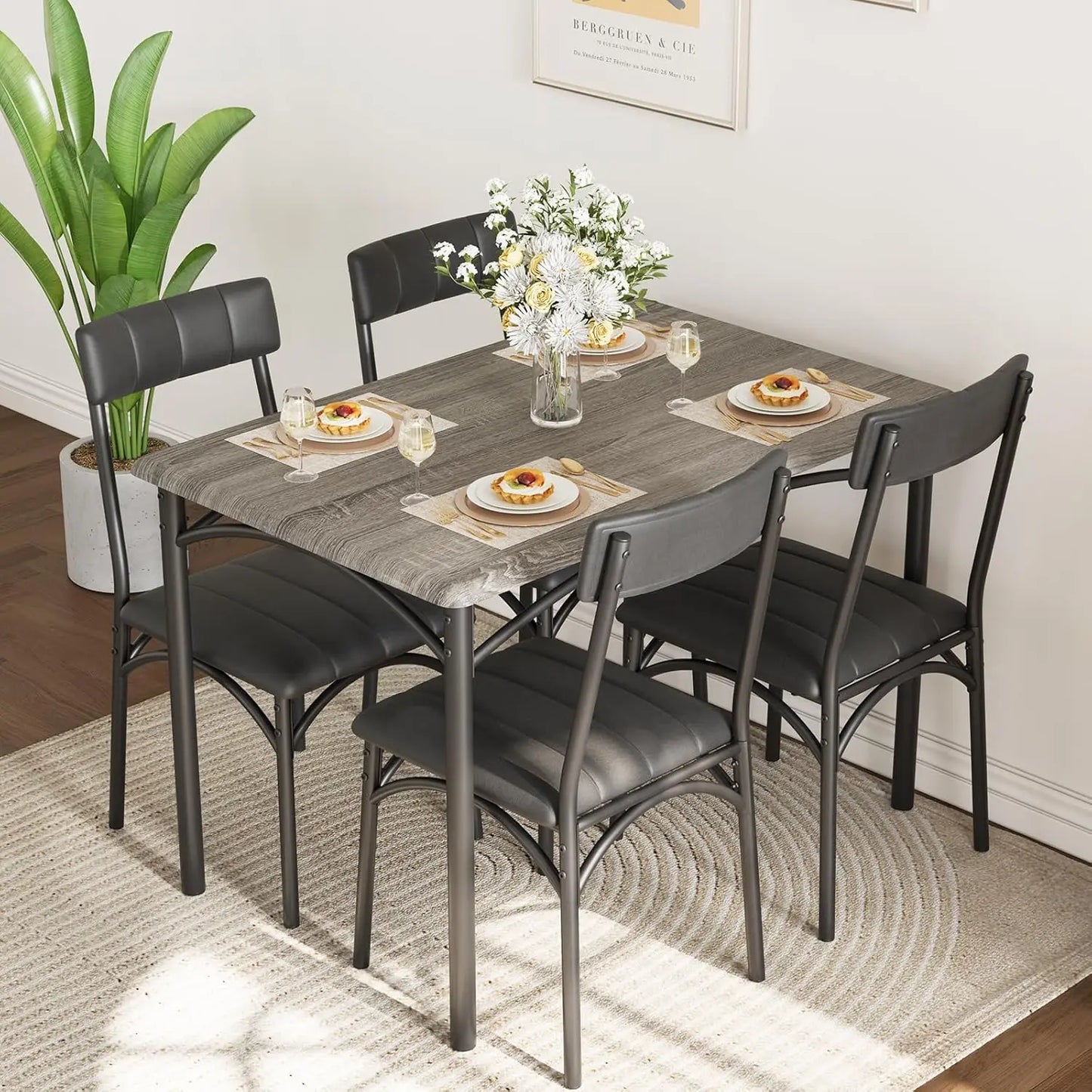 5 Piece Dining Table Set for 4