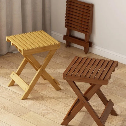 Folding Portable Bamboo Stool