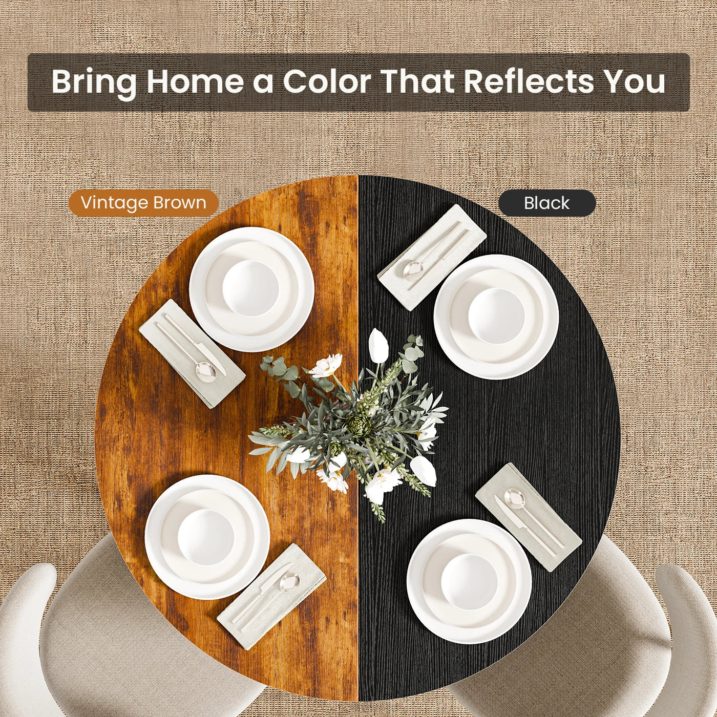 Round Dining Table for 4-6