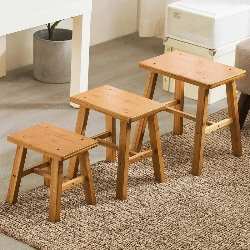 Thickened Nanzhu Mazar Stool Wooden Bench