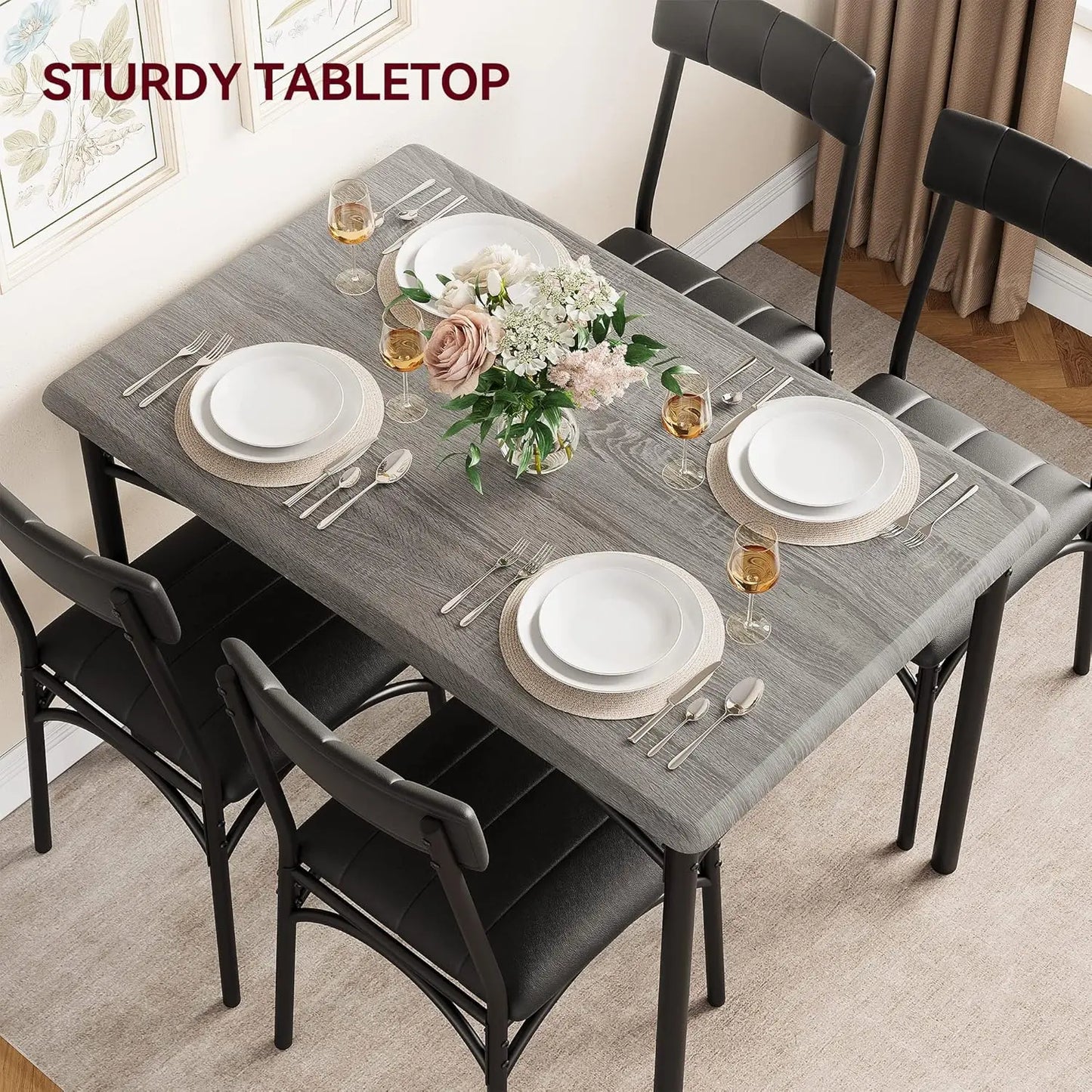 5 Piece Dining Table Set for 4