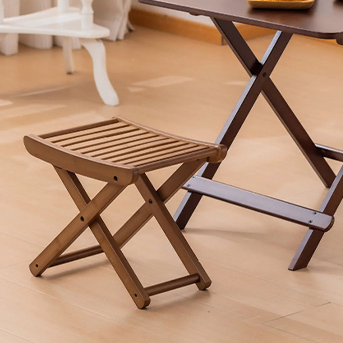 Portable Folding Bamboo Shower Stool