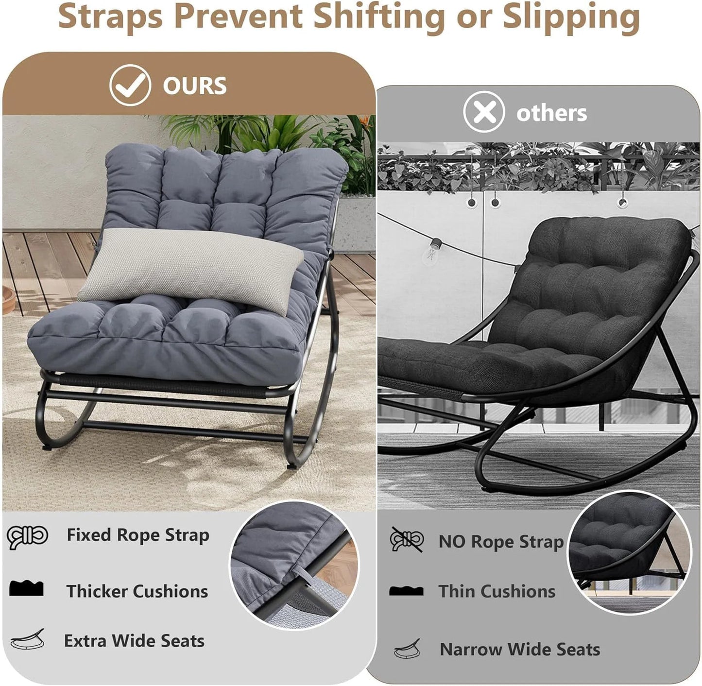 Oversized Outdoor Patio Rocking Chair