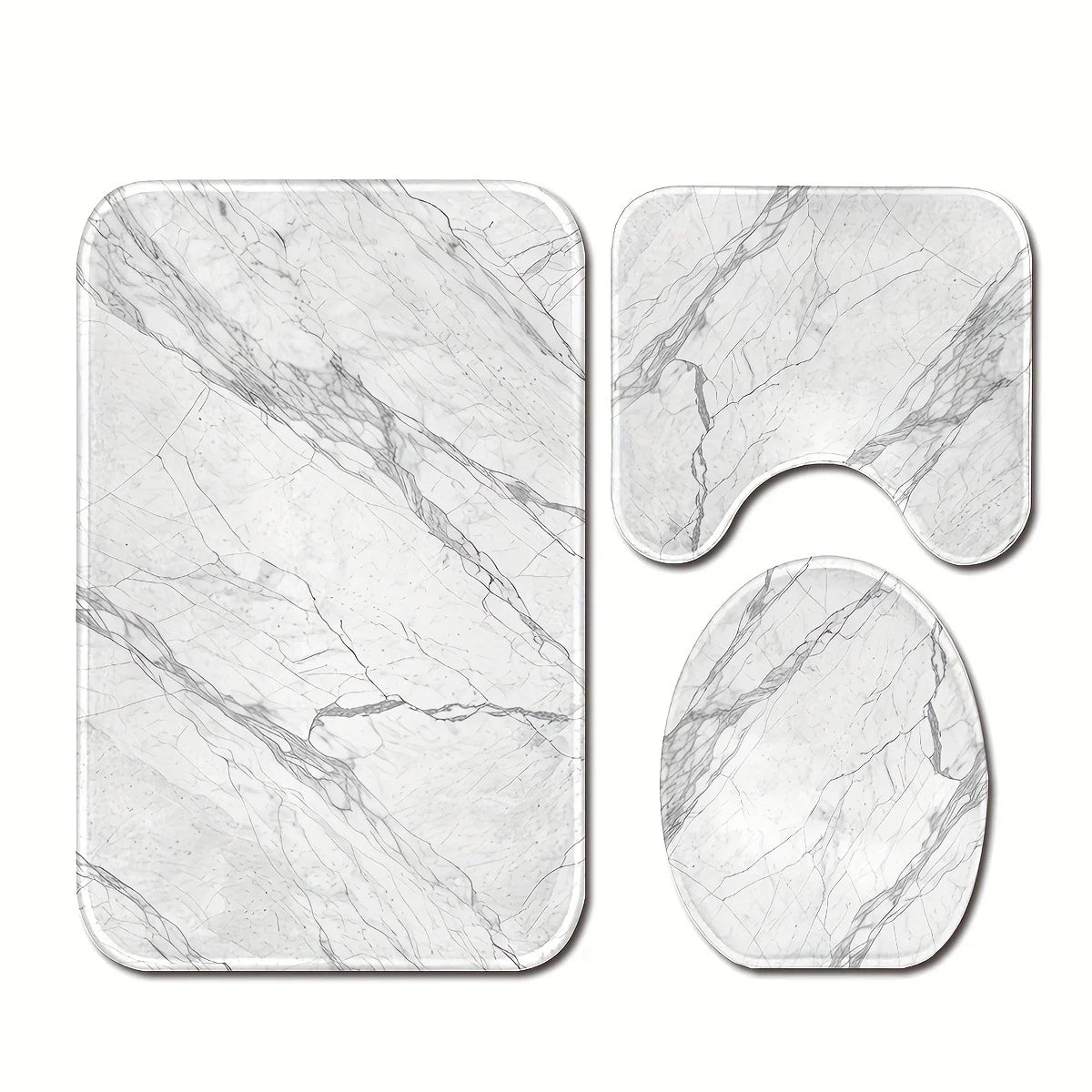 3PCS Marble Bath Mat Set