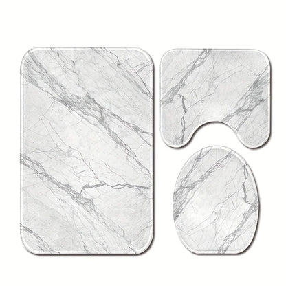 3PCS Marble Bath Mat Set