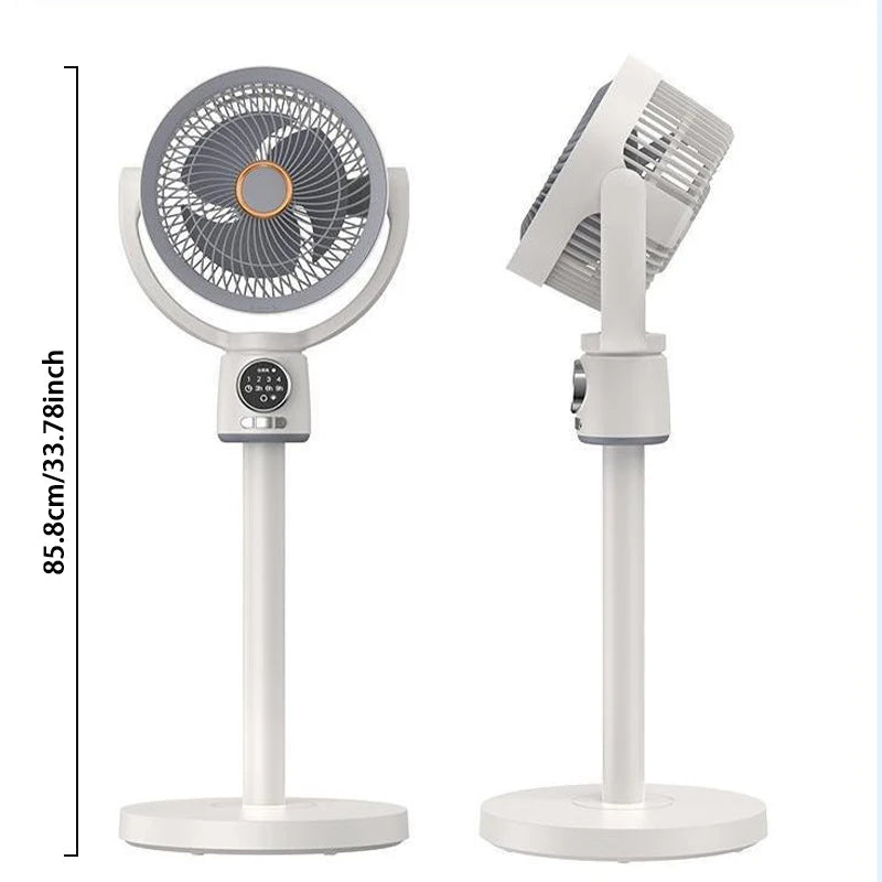 USB Rechargeable Floor Fan Silent Turbine Air Circulation