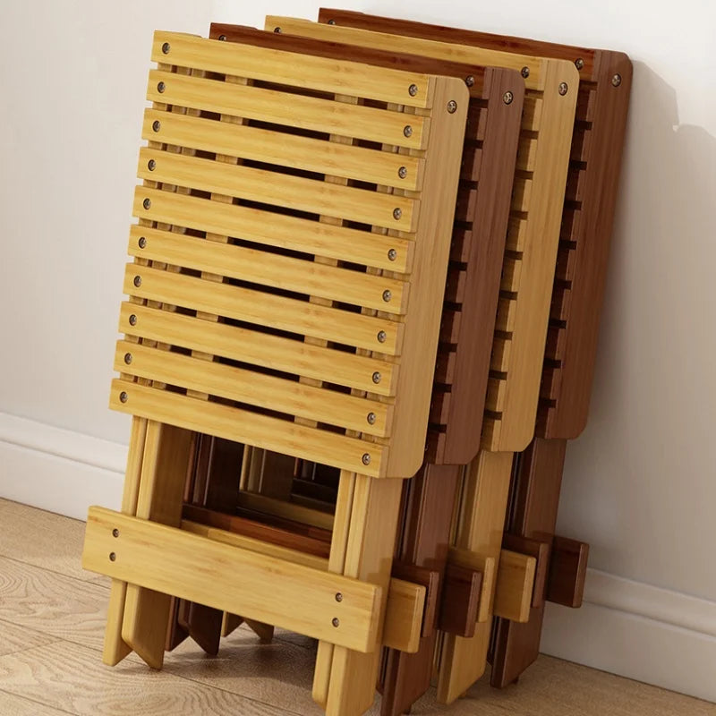 Folding Portable Bamboo Stool