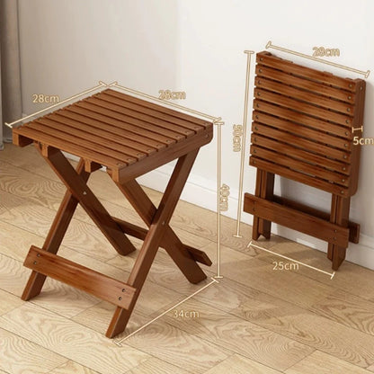 Folding Portable Bamboo Stool
