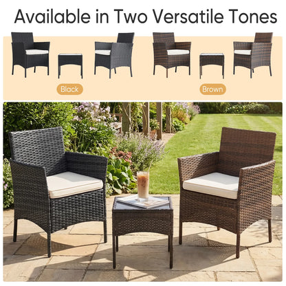 3 Pieces Outdoor Patio Furniture Set
