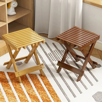 Folding Portable Bamboo Stool