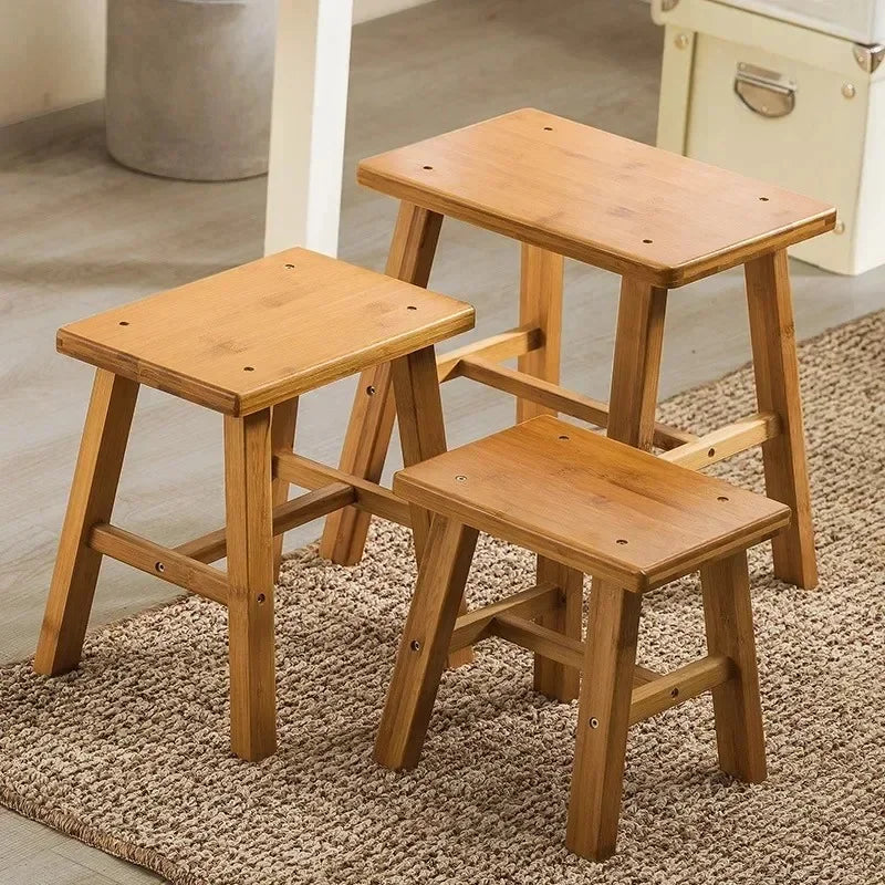 Thickened Nanzhu Mazar Stool Wooden Bench