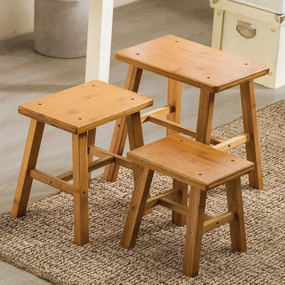 Thickened Nanzhu Mazar Stool Wooden Bench