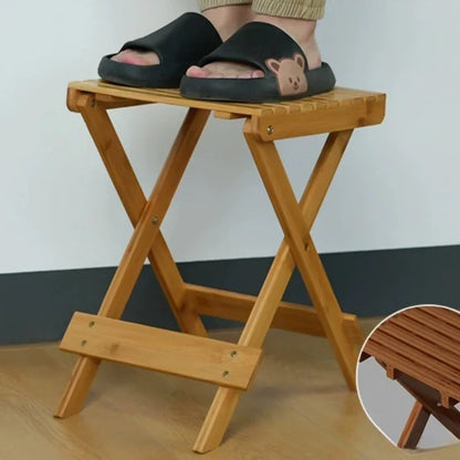 Folding Portable Bamboo Stool