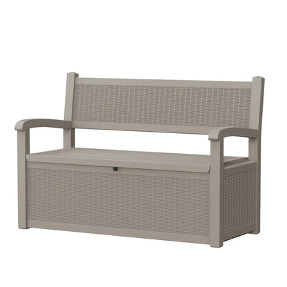 Outdoor Storage Bench with Rattan Look
