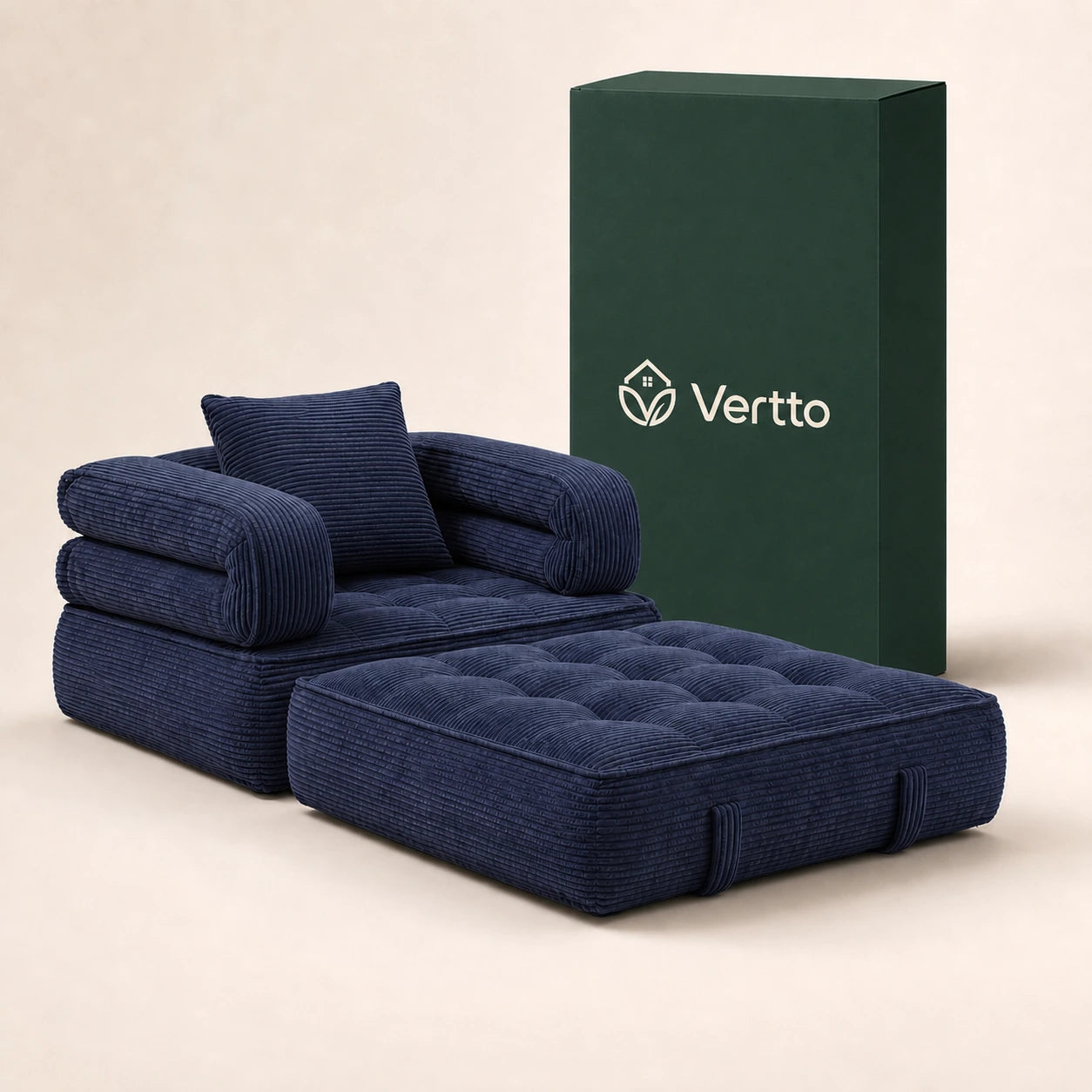 Faltbares Cloud-Schlafsofa in Marineblau
